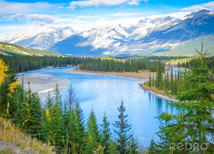 Fototapete Kanadische Berge und Seen