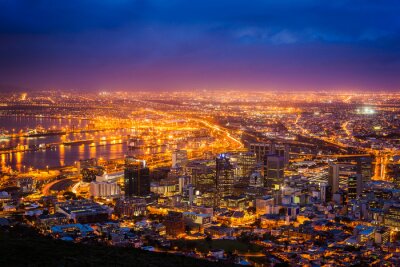 Fototapete Kapstadt in Afrika bei Nacht