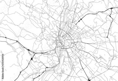 Fototapete Karte der Budapester Umgebung