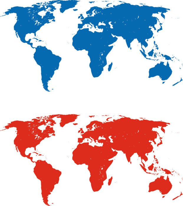 Fototapete Karte der Welt