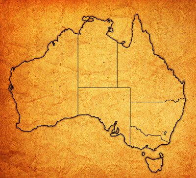 Fototapete Karte von Australien Vintage