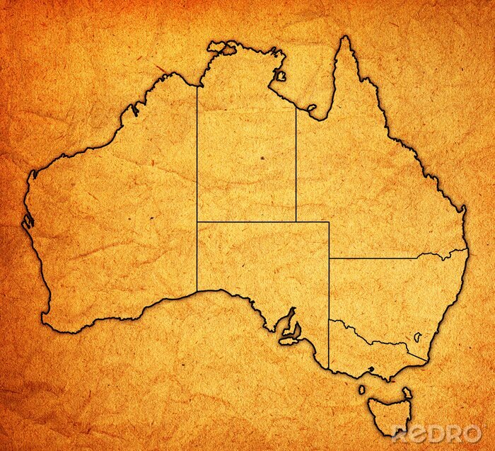 Fototapete Karte von Australien Vintage