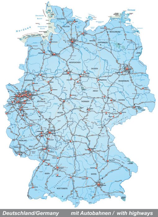 Fototapete Karte von Deutschland
