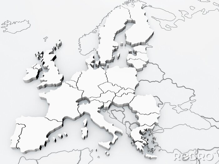 Fototapete Karte von Europa 3D