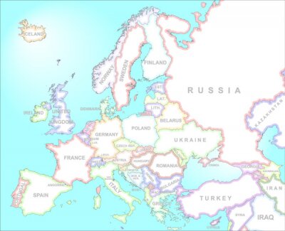 Karte von Europa im Vintage-Stil