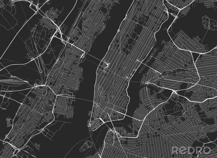 Fototapete Karte von New York