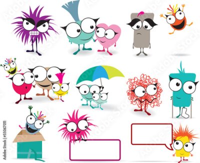 Fototapete kawaii Manga-Stil niedlichen Monster