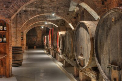 Fototapete Keller mit Fässern Wein