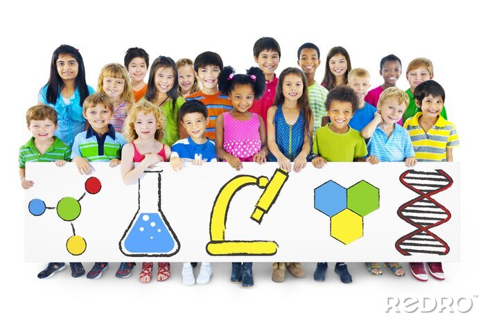 Fototapete Kinder im Chemieraum