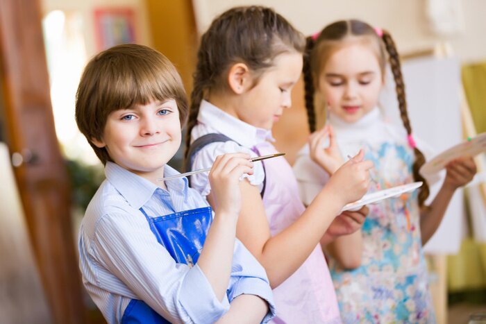 Fototapete Kinder zeichnen und malen