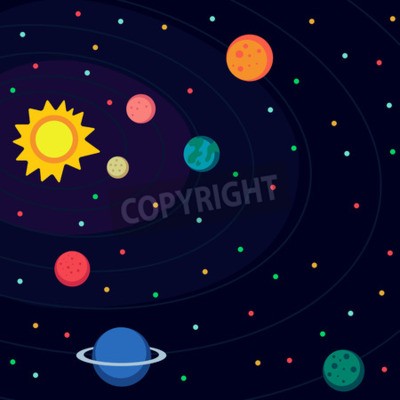 Fototapete Kindermotiv mit Sonnensystem