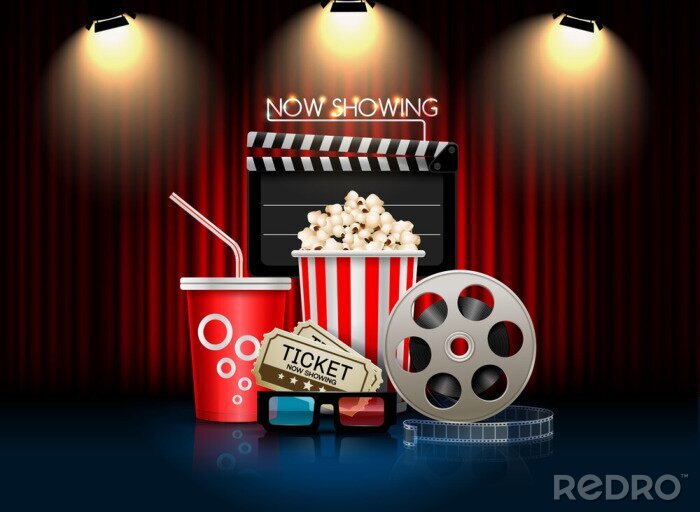 Fototapete Kino-Filmtheater-Objekt