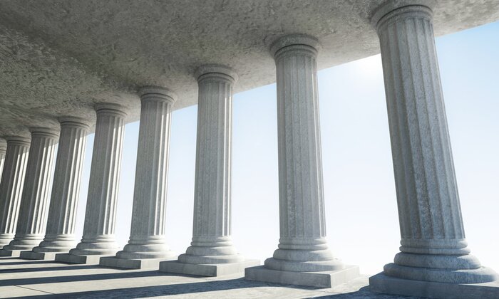 Fototapete Klassische Säulen mit Himmelhintergrund