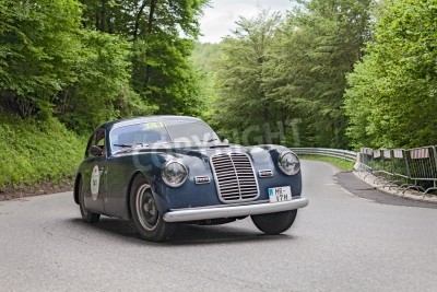 Fototapete Klassisches Auto unter Bäumen