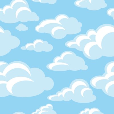 Fototapete Kleine blaue Wolken auf blauem Hintergrund