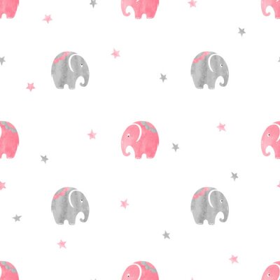 Kleine graue und rosa Elefanten
