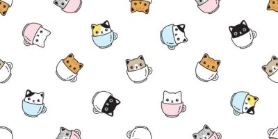 Kleine Katzen in Tassen