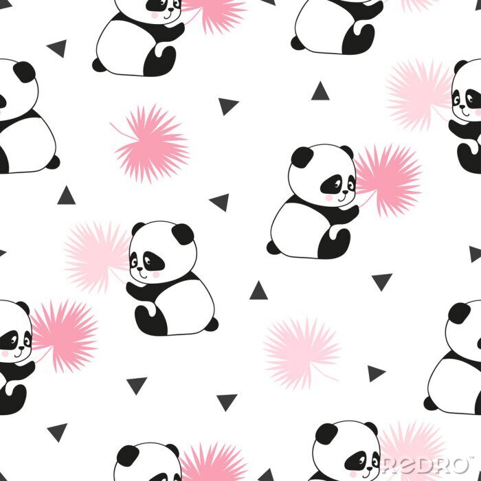 Fototapete Kleine süße Pandas