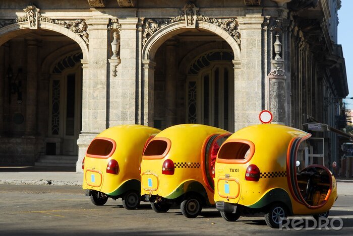 Fototapete Kleine Taxis in Kuba