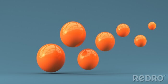 Fototapete Kleine und große orangefarbene Kugeln