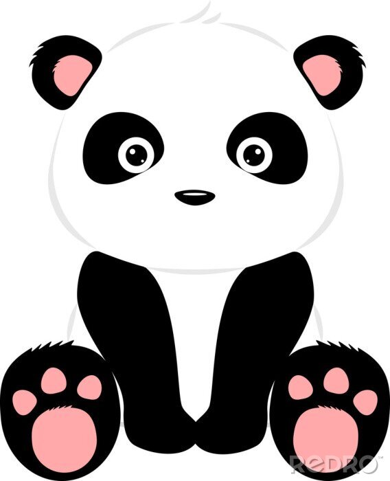 Fototapete Kleiner panda mit rosa pfoten