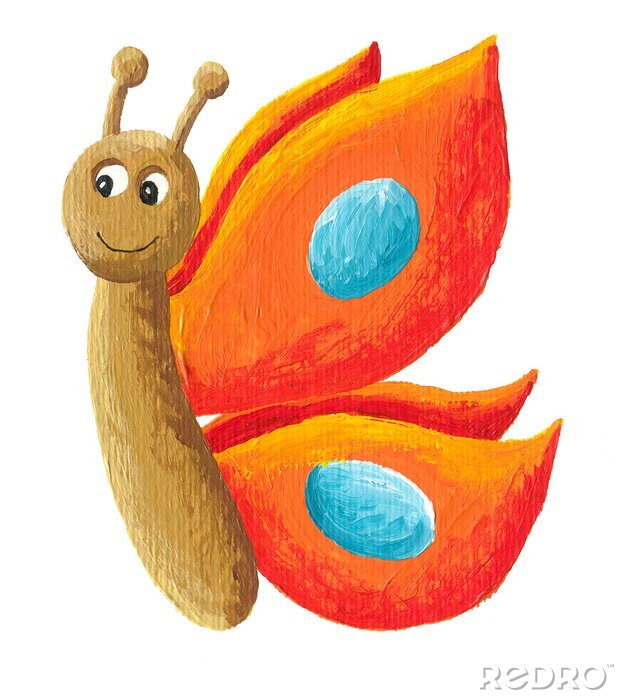 Fototapete Kleiner Schmetterling mit bunten Flügeln