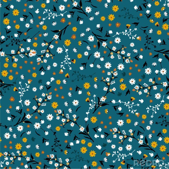 Fototapete Kleines Blumenmuster