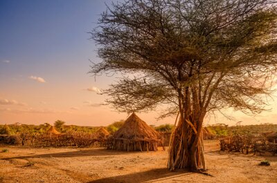 Kleines Dorf in Afrika
