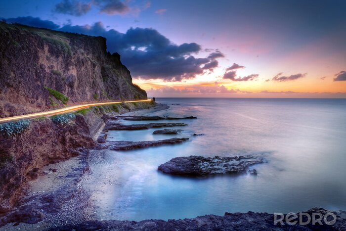 Fototapete Klippen und Weg am Meer