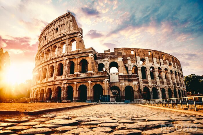 Fototapete Koloseum beim Sonnenuntergang