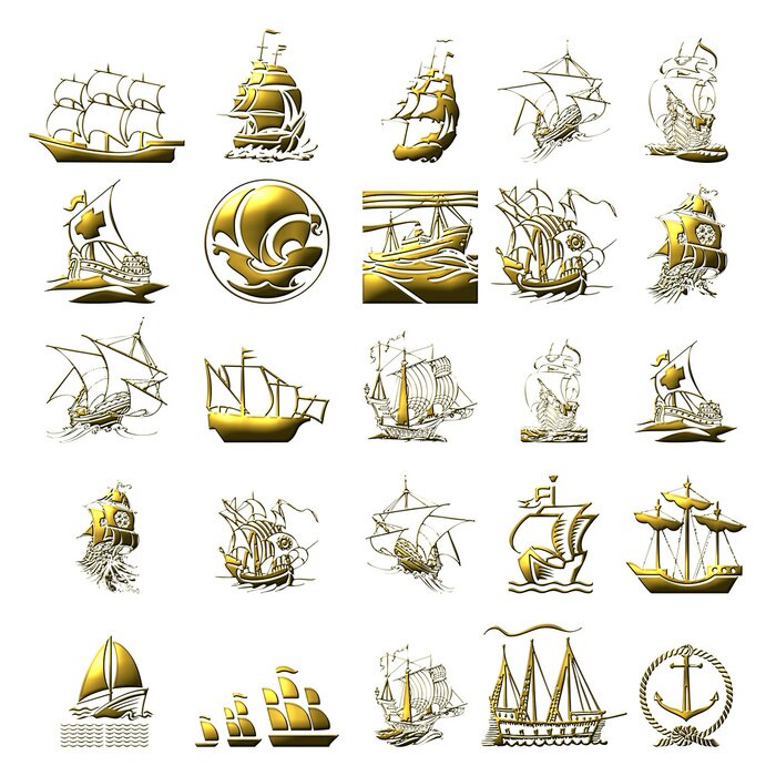 Fototapete Kombination von Segel-Motiven