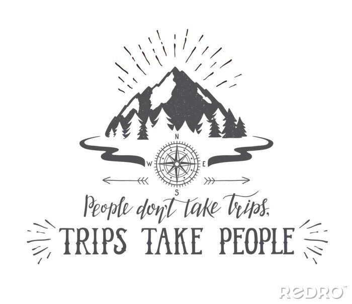 Fototapete Kompass Berg und Satz über Expeditionen