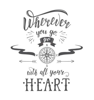 Kompass und typografischer Satz