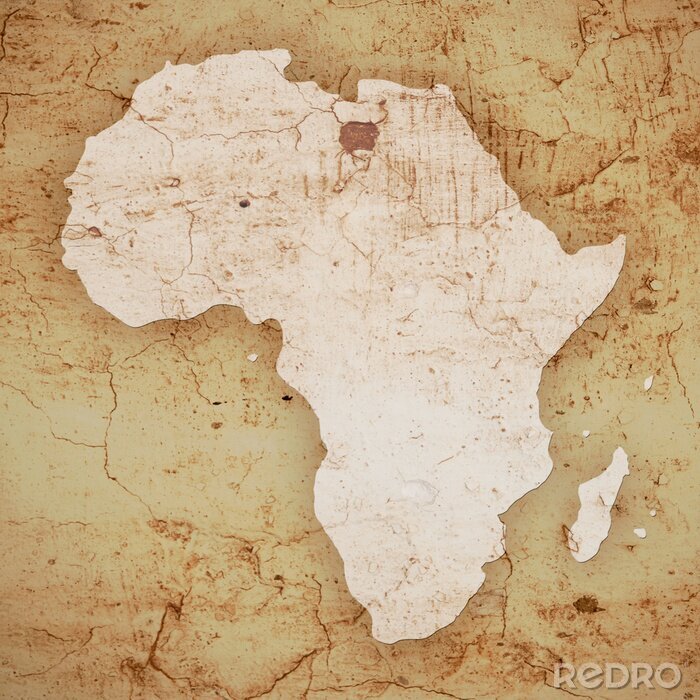 Fototapete Konturen Afrika auf Vintage-Papier