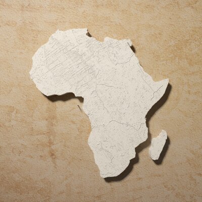 Konturen Afrikas auf beigefarbenem Hintergrund