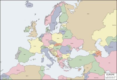 Fototapete Konturen-Europakarte