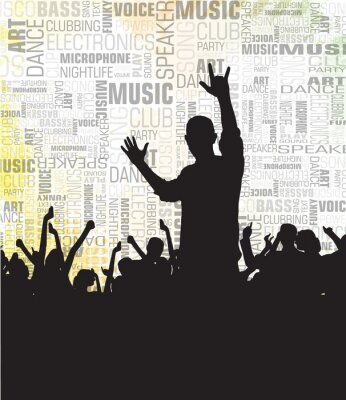 Fototapete Konzert auf typografischem Hintergrund