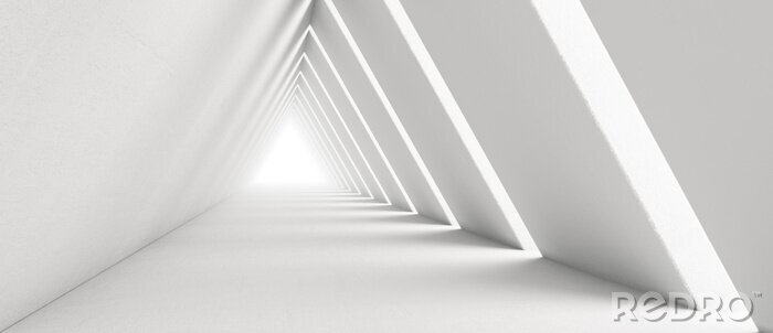 Fototapete Korridor 3D weiße Architektur