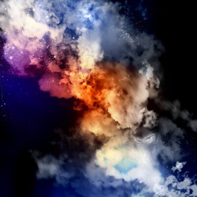 Fototapete Kosmische Nebelwolken in Galaxie