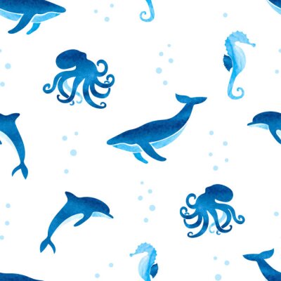 Krakendelfine und Seepferdchen für Kinder