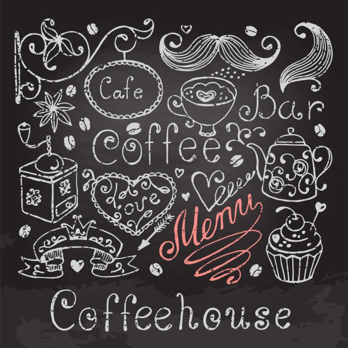 Fototapete Kreideschrift imitierendes Motiv