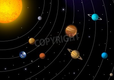 Fototapete Kreisende Planeten im Sonnensystem
