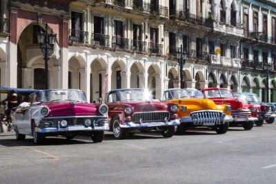 Fototapete Kubanische Taxis im Retro-Stil