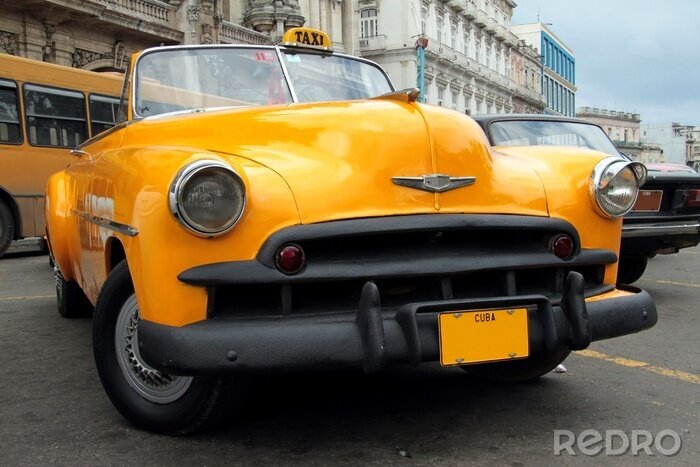 Fototapete Kubanisches gelbes Taxi