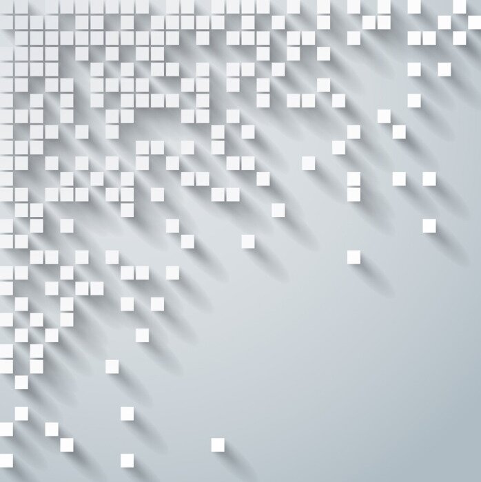 Fototapete Kuben vor grauem Hintergrund 3D