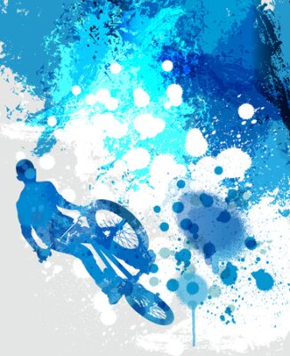 Fototapete Künstlerische Grafik mit einem Radfahrer