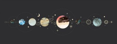 Künstlerische Illustration des Sonnensystems