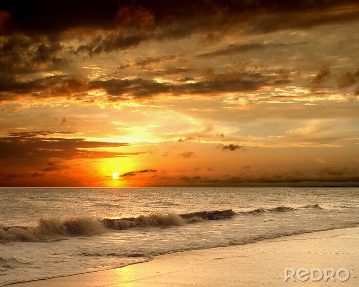Fototapete Küstennatur mit Sonnenuntergang