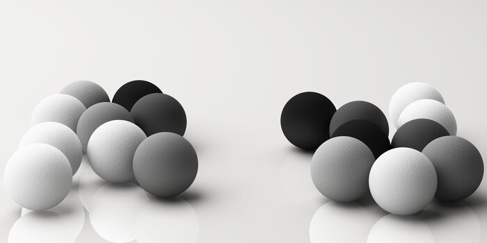 Fototapete Kugeln in Grautönen
