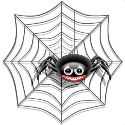Fototapete Lächelnde Spinne im Netz